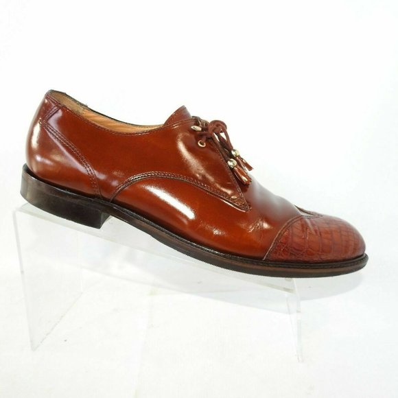 David Eden Size 11 Brown Exotic Croc Oxfords R5C19 David Eden | Shoes | David Eden Size 1 Brown Exotic Croc  main image 2